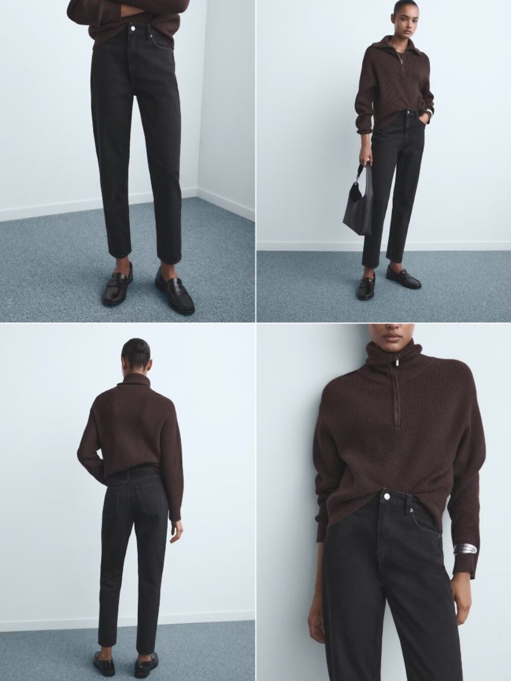 Mango Black Mom High-Rise Jeans